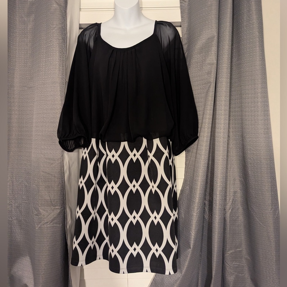 Black and White Patterned Dress